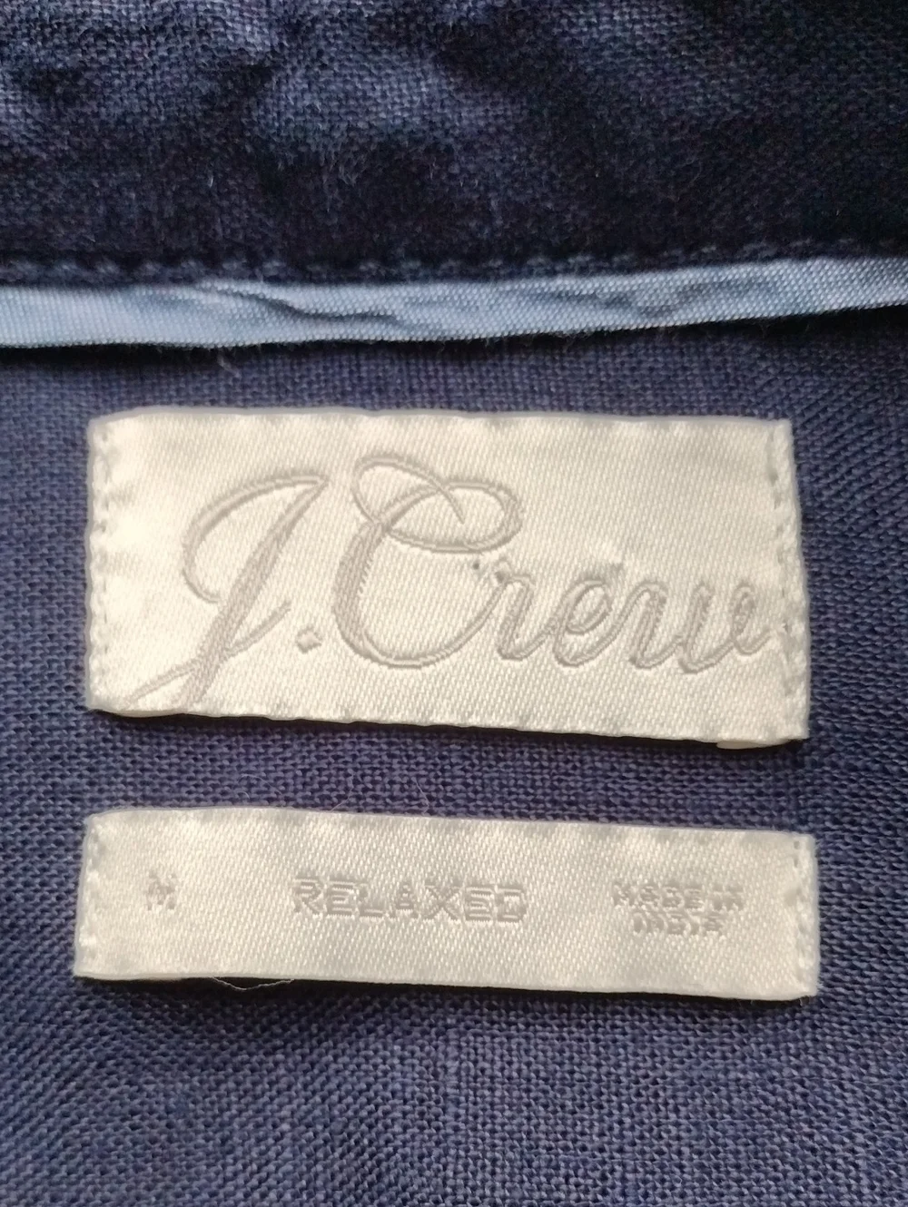 J. Crew Navy Short-Sleeve Linen Button-Down Shirt Dress Size M